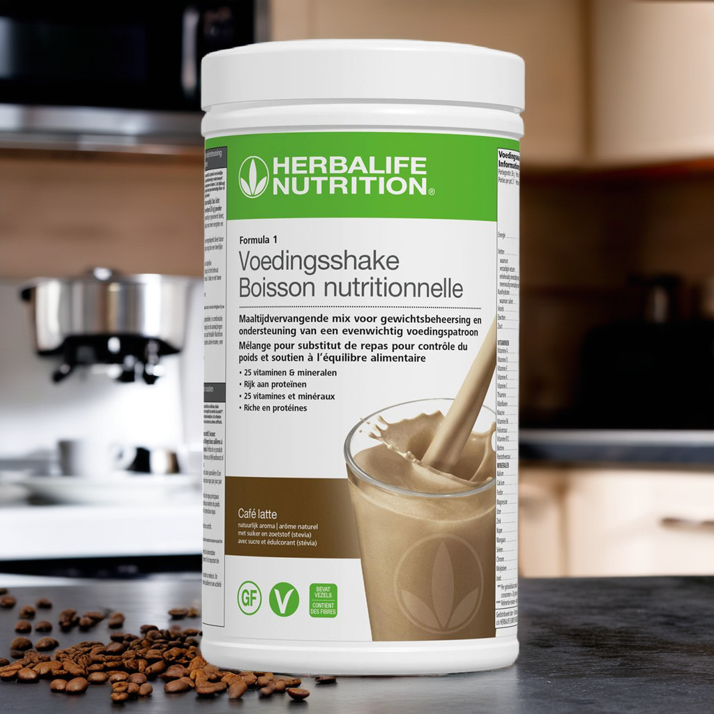 Herbalife Formule 1 Café Latte shake — perfect voor koffieliefhebbers